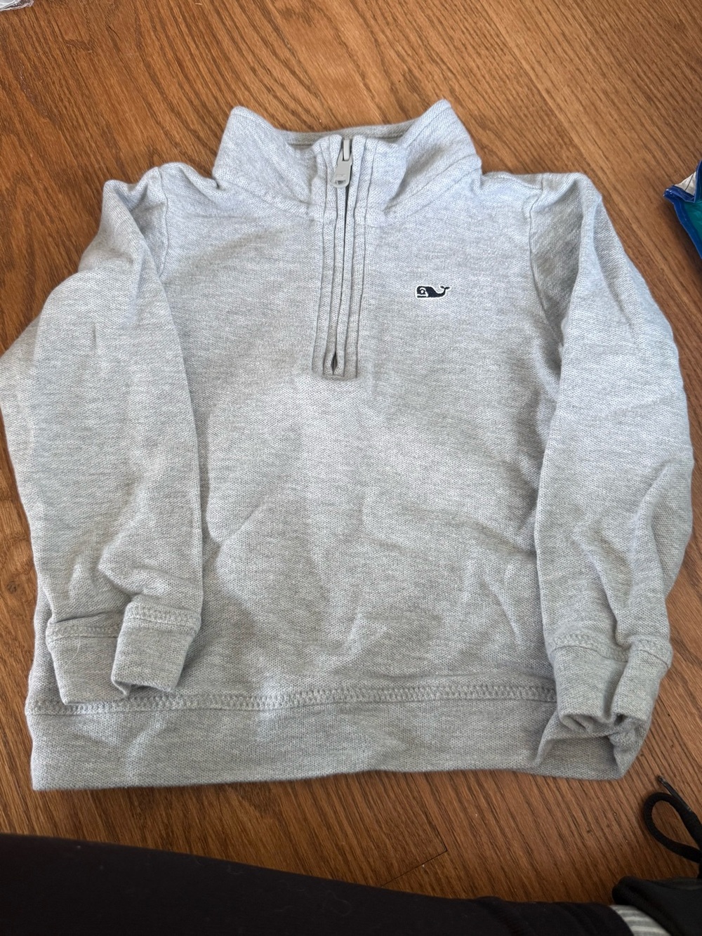 Vineyard Vines kids Light Gray Quarter-Zip Sweater
